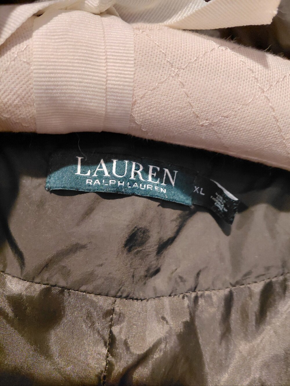 Lauren Ralph Lauren Olive Quilted Barn Coat Field Jacket Women XL - Picture 7 of 14